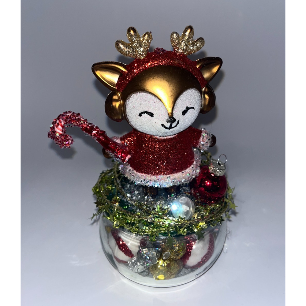 Candy Cane Reindeer Decor I'm so excited I could fly like Santa's Reindeer! OOAK